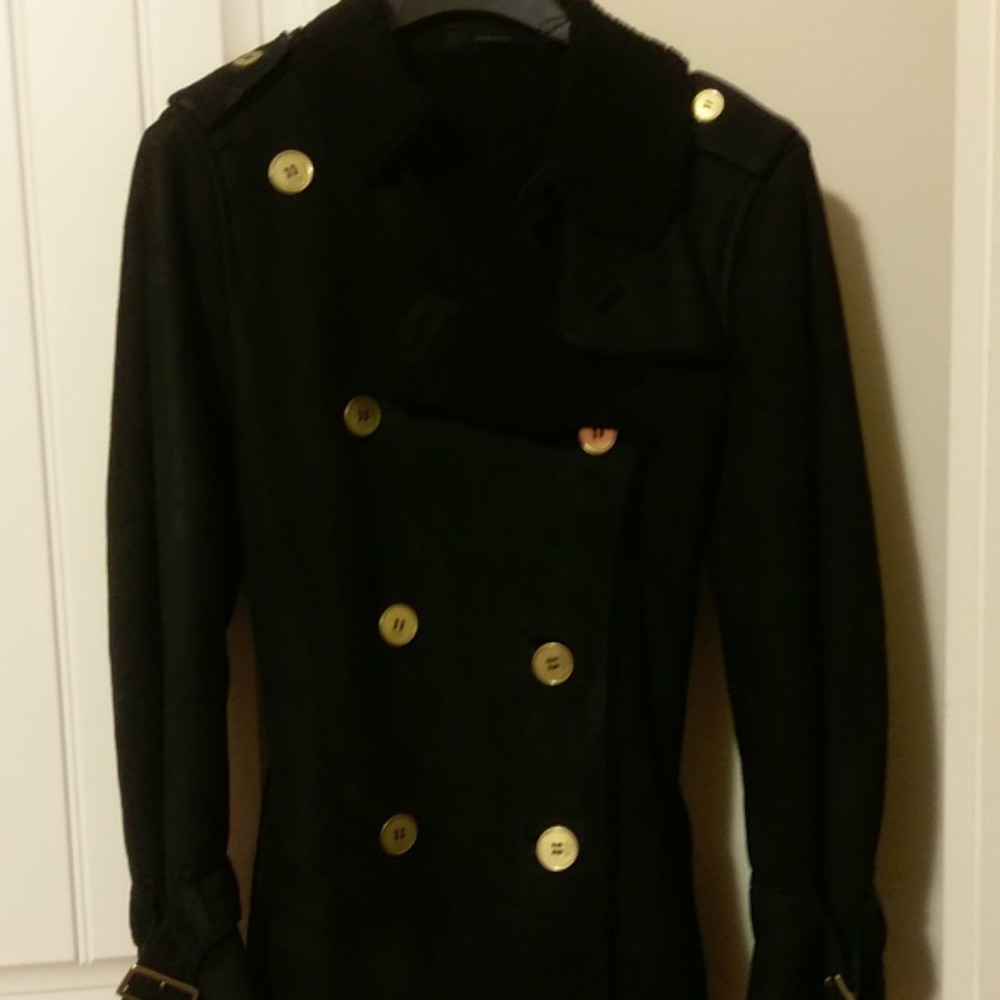 Black Coach 3/4 Shearling Coat